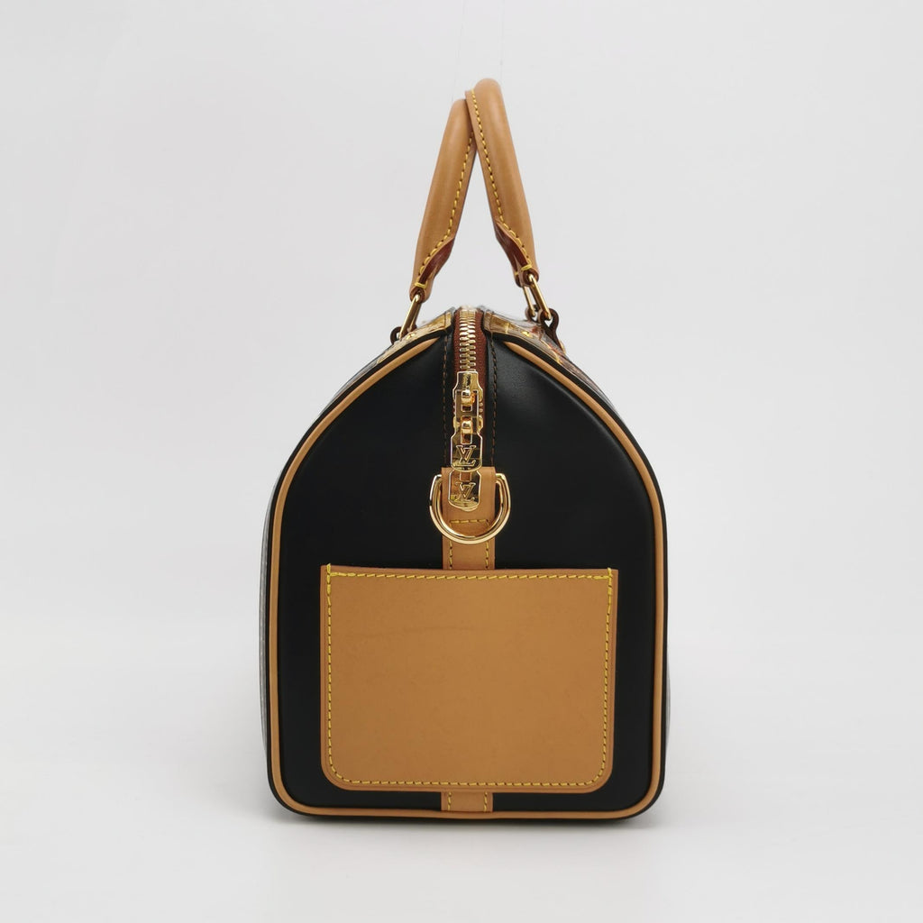 Louis Vuitton Speedy 25 Bandouliere Damier Ebene Time Trunk Brown Multicolor