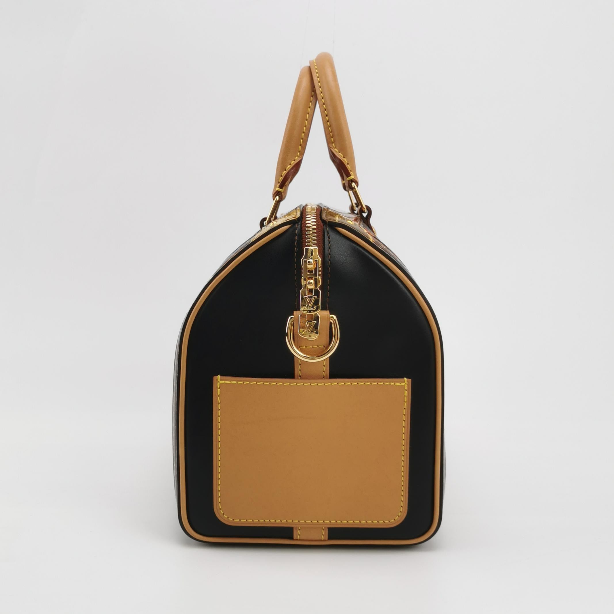 Louis Vuitton Speedy 25 Bandouliere Damier Ebene Time Trunk Brown Multicolor