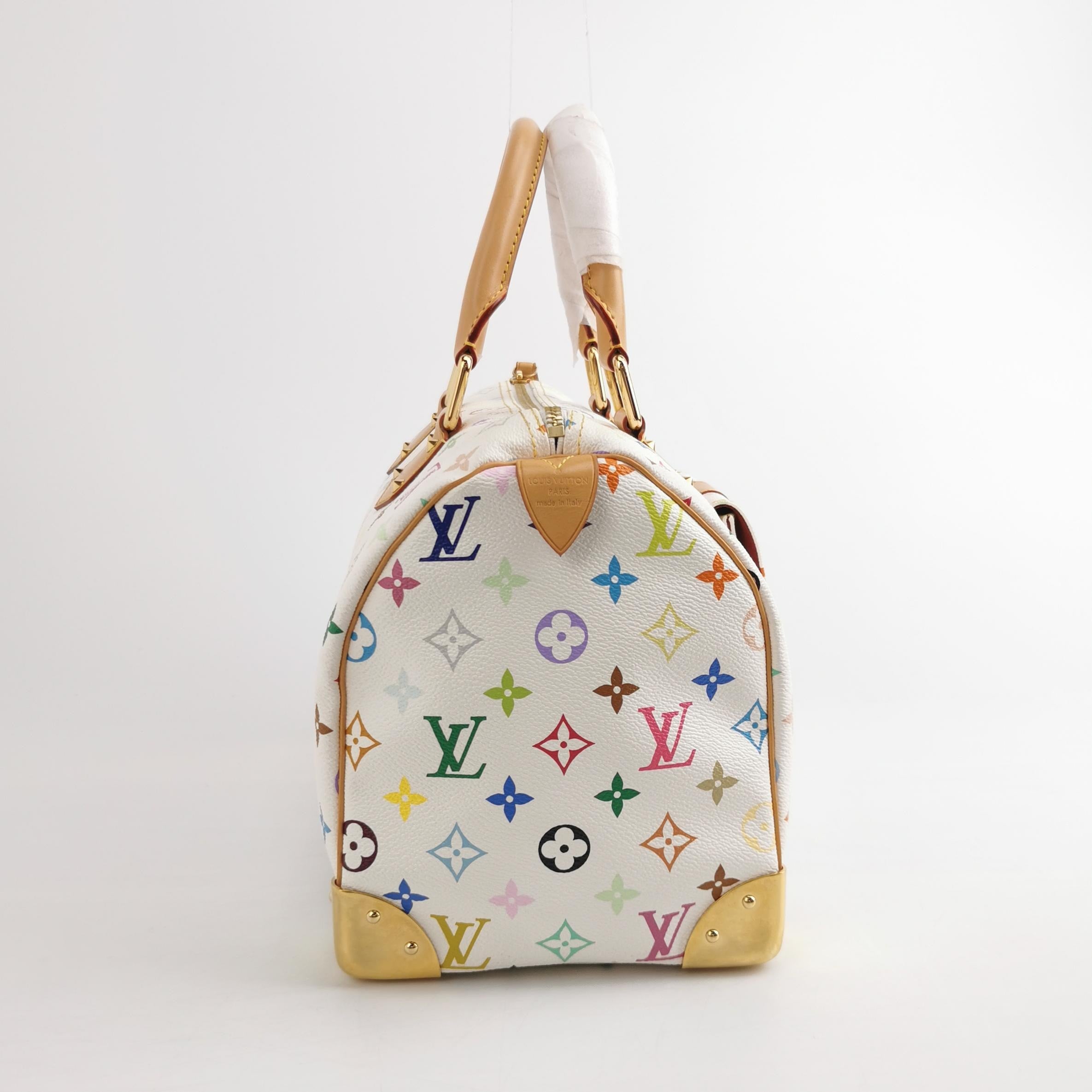 Louis Vuitton x Takashi Murakami Speedy 30 Lock White Multicolor