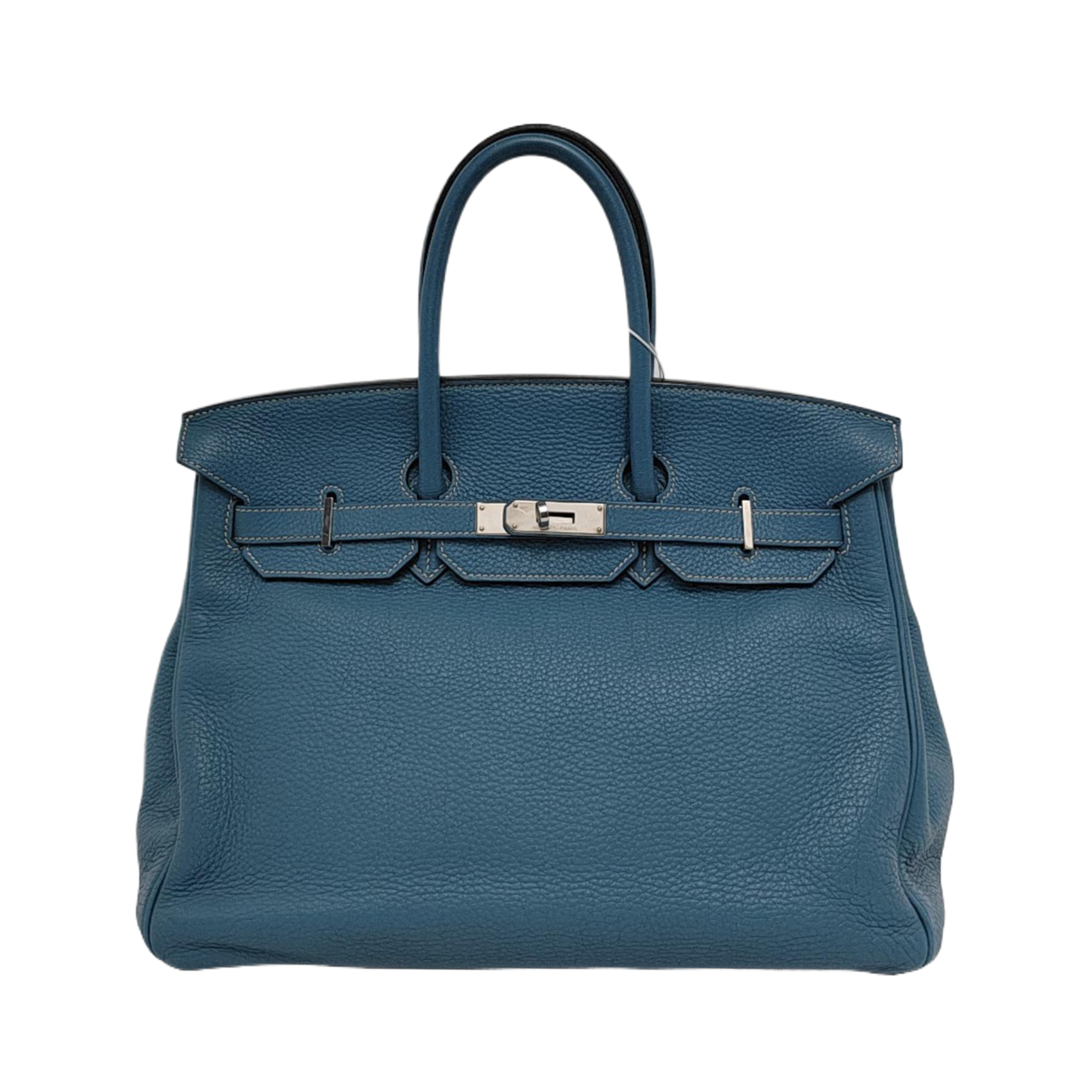 Hermes Birkin 35 Blue Jeans Calfskin Leather Palladium Hardware 2010
