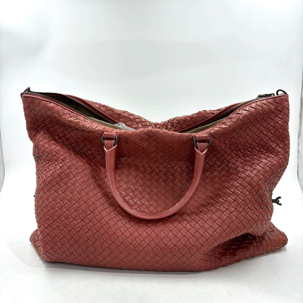 Bottega Veneta Maxi Convertible Tote Bag Brick Red Leather Two-way Carry 50cm