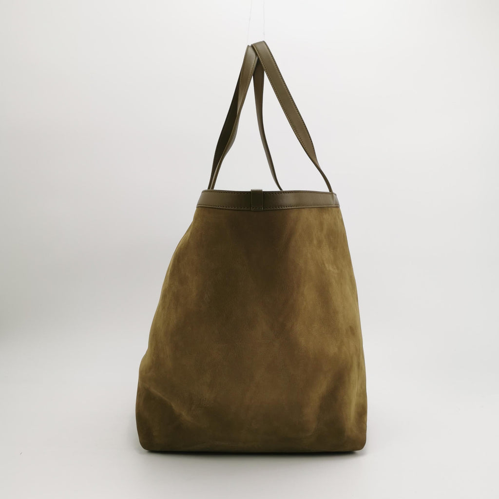 Bottega Veneta Cabat Tote Olive Green Suede Leather 38cm