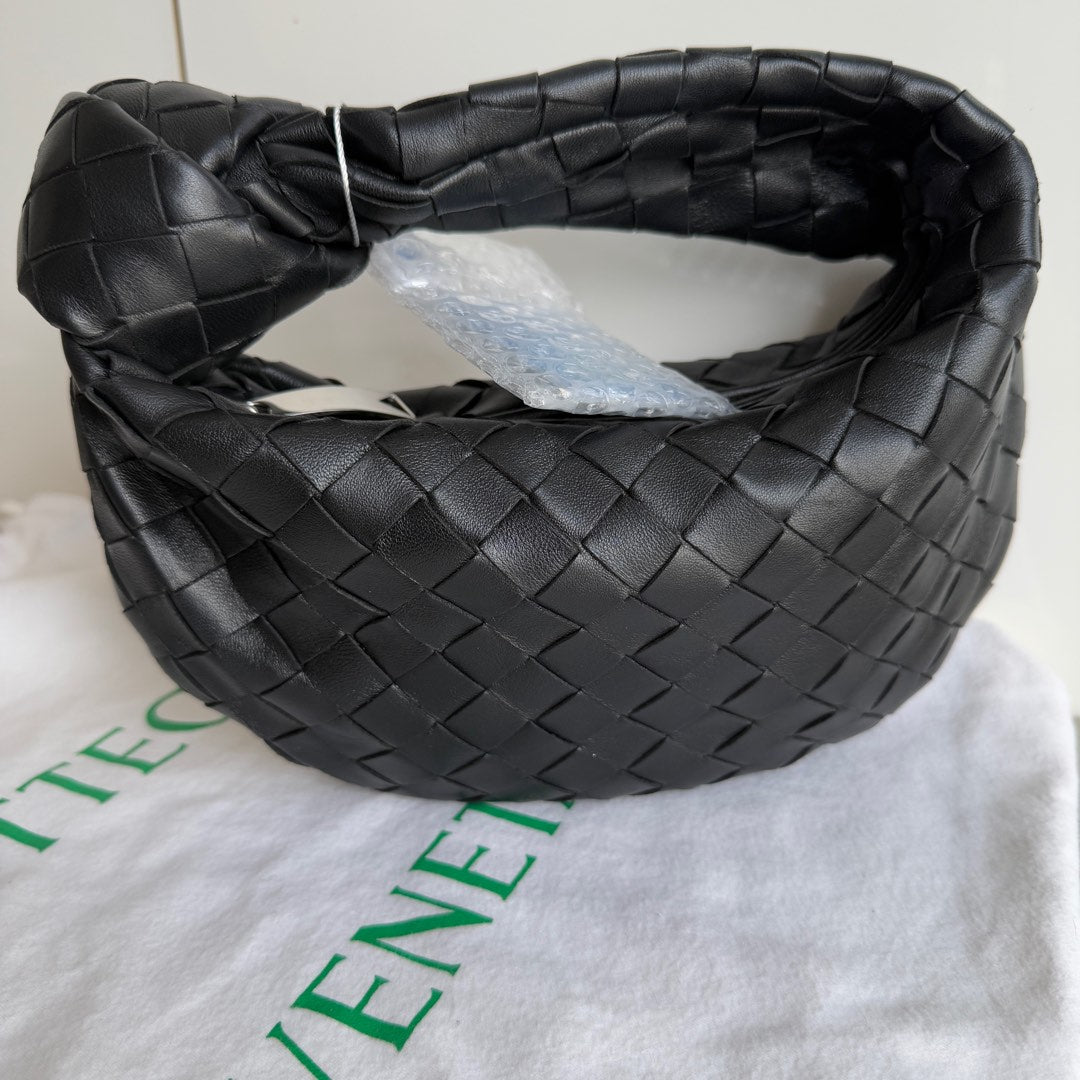 Bottega Veneta Jodie Mini Black Leather Silver Hardware