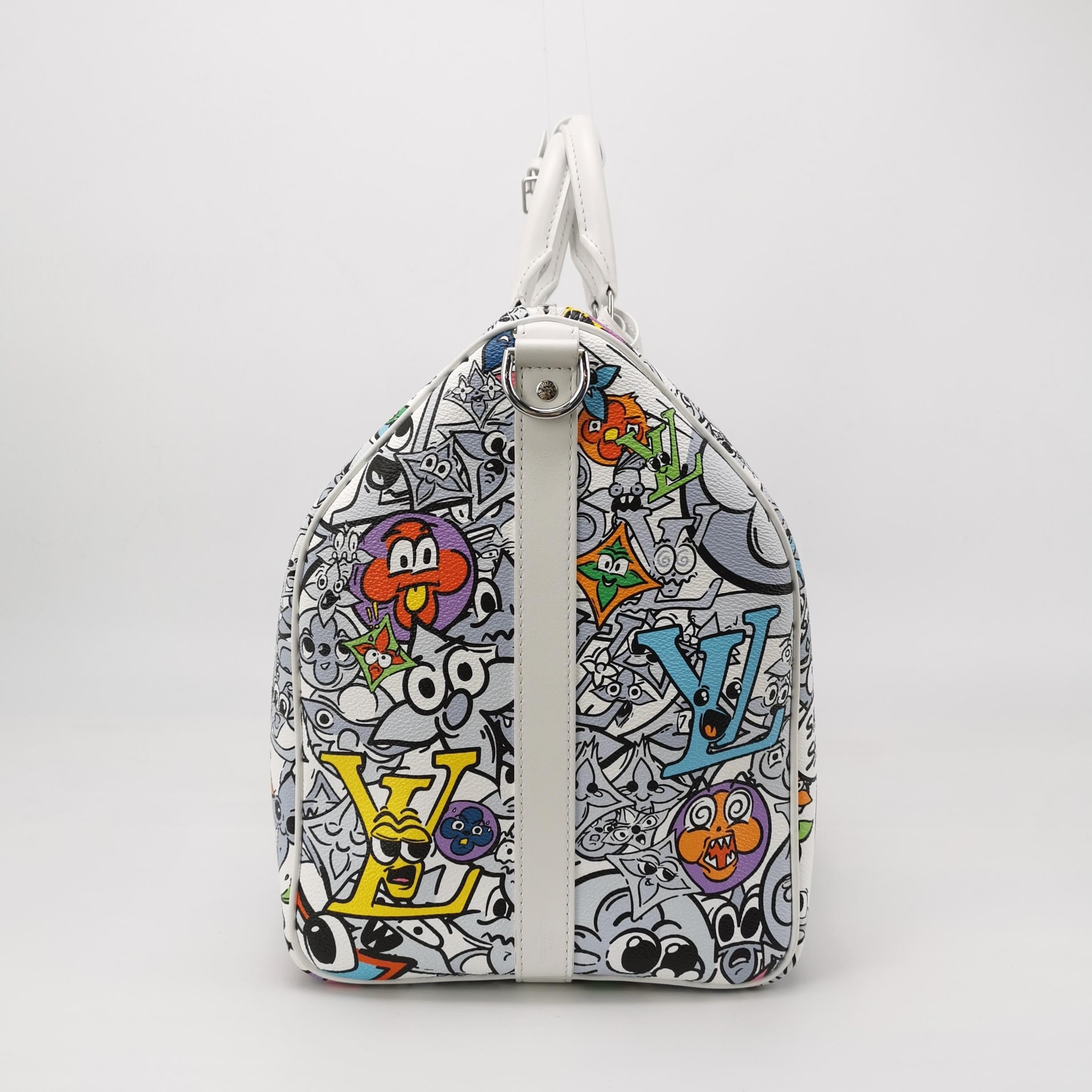 Louis Vuitton Comics Keepall 50 White Multi-color Travel Bag