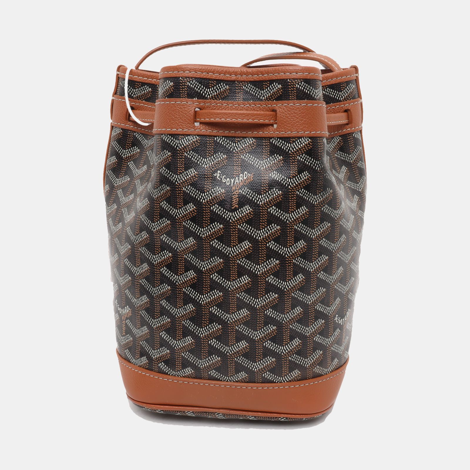 Goyard Petit Flot Drawstring Bucket Bag Brown Goyardine Crossbody Bag