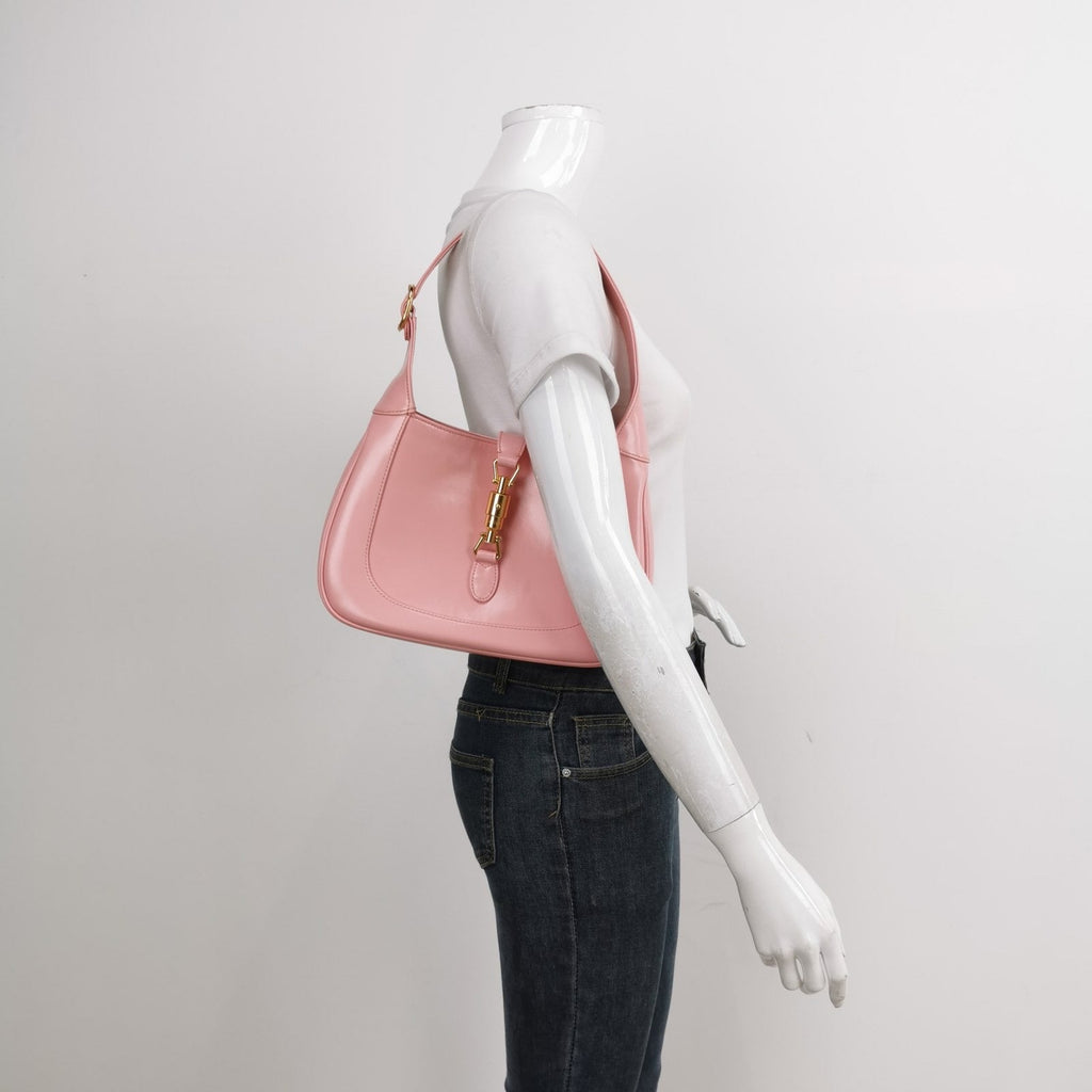 Gucci Jackie 1961 Small Leather Bag with Adjustable Strap Size Pink