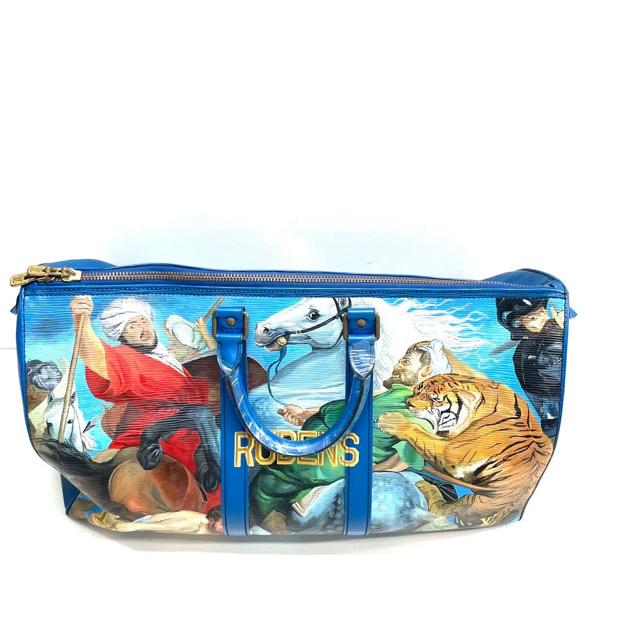 Louis Vuitton x Jeff Koons Keepall Bandouliere Peter Paul Rubens Masters 45 Blue Multicolor Epi Leather