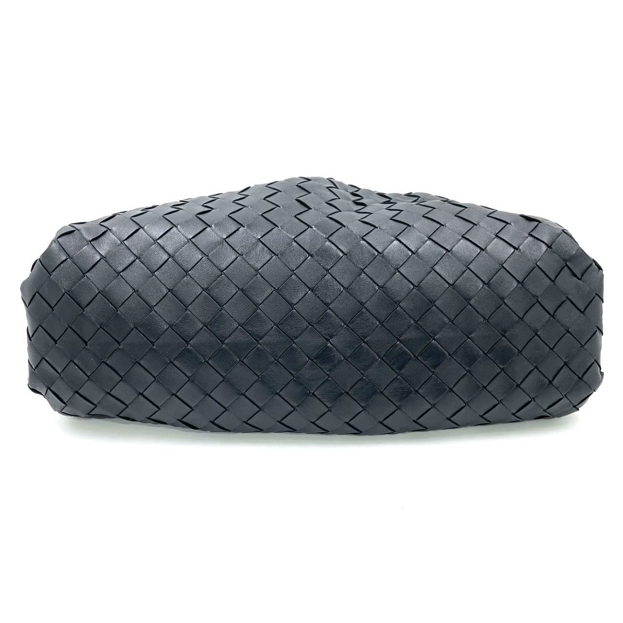 Bottega Veneta Pouch Large Intrecciato Black Calfskin Leather Clutch