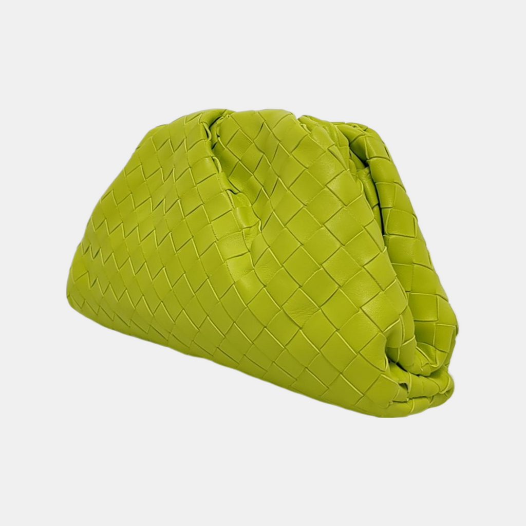 Bottega Veneta Pouch Large Intrecciato Calfskin Leather Neon Yellow
