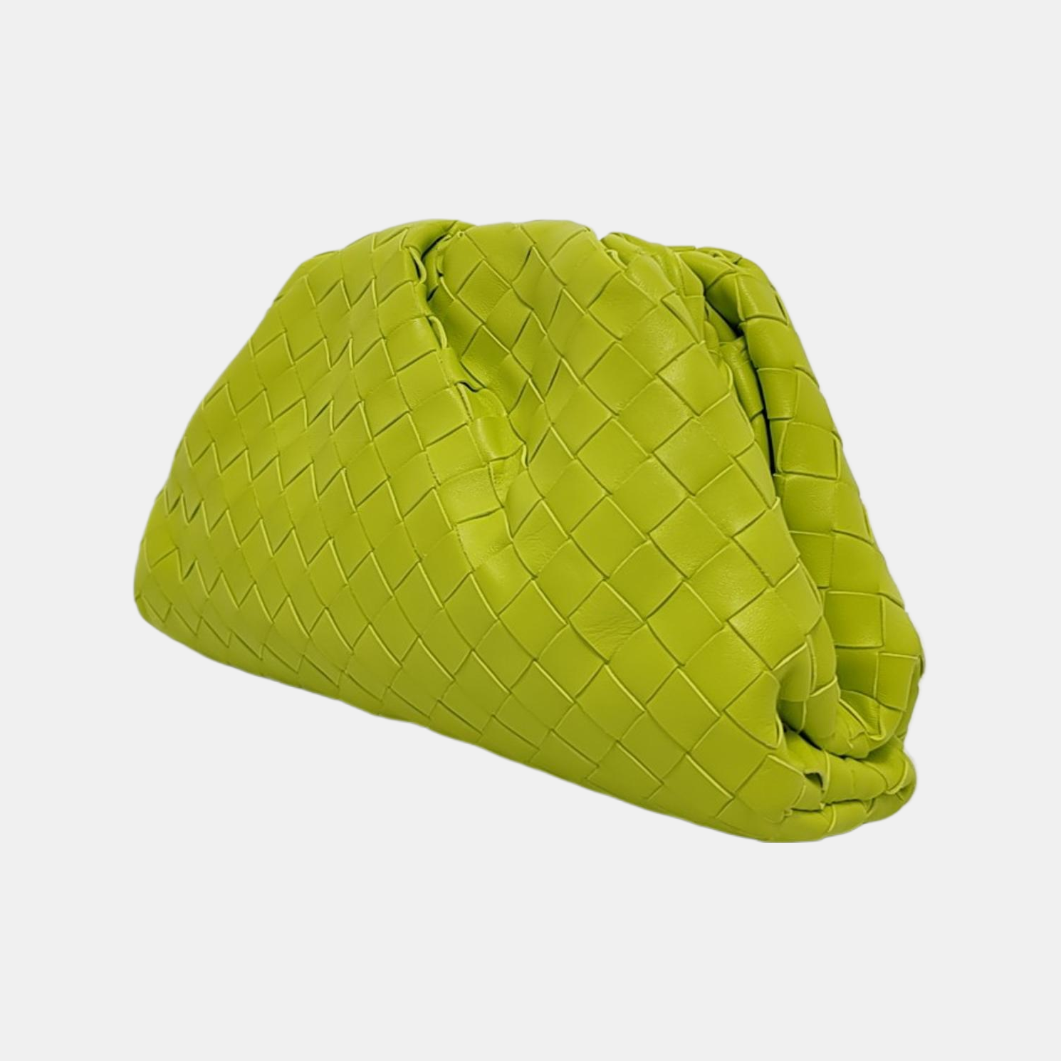 Bottega Veneta Pouch Large Intrecciato Calfskin Leather Neon Yellow