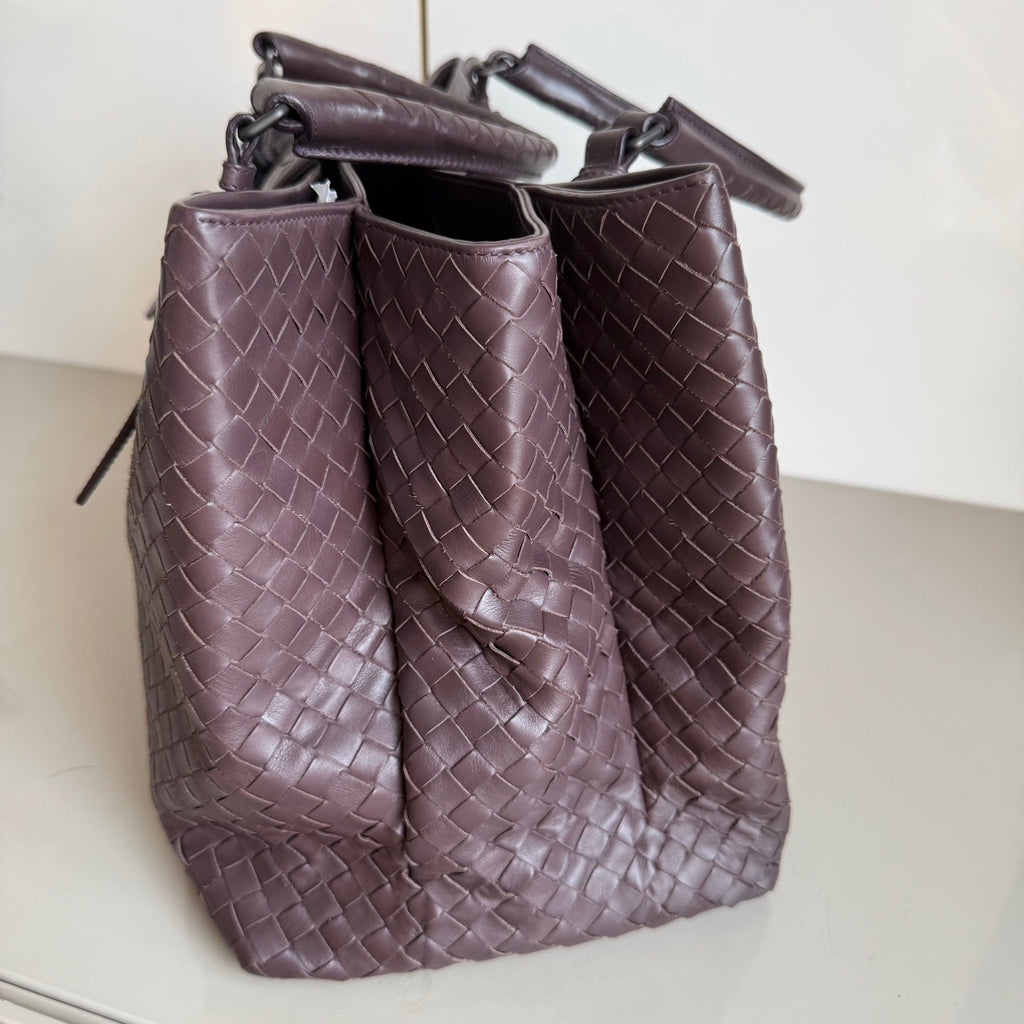 Bottega Veneta Roma Large Intrecciato Nappa Leather Dark Brown 35cm
