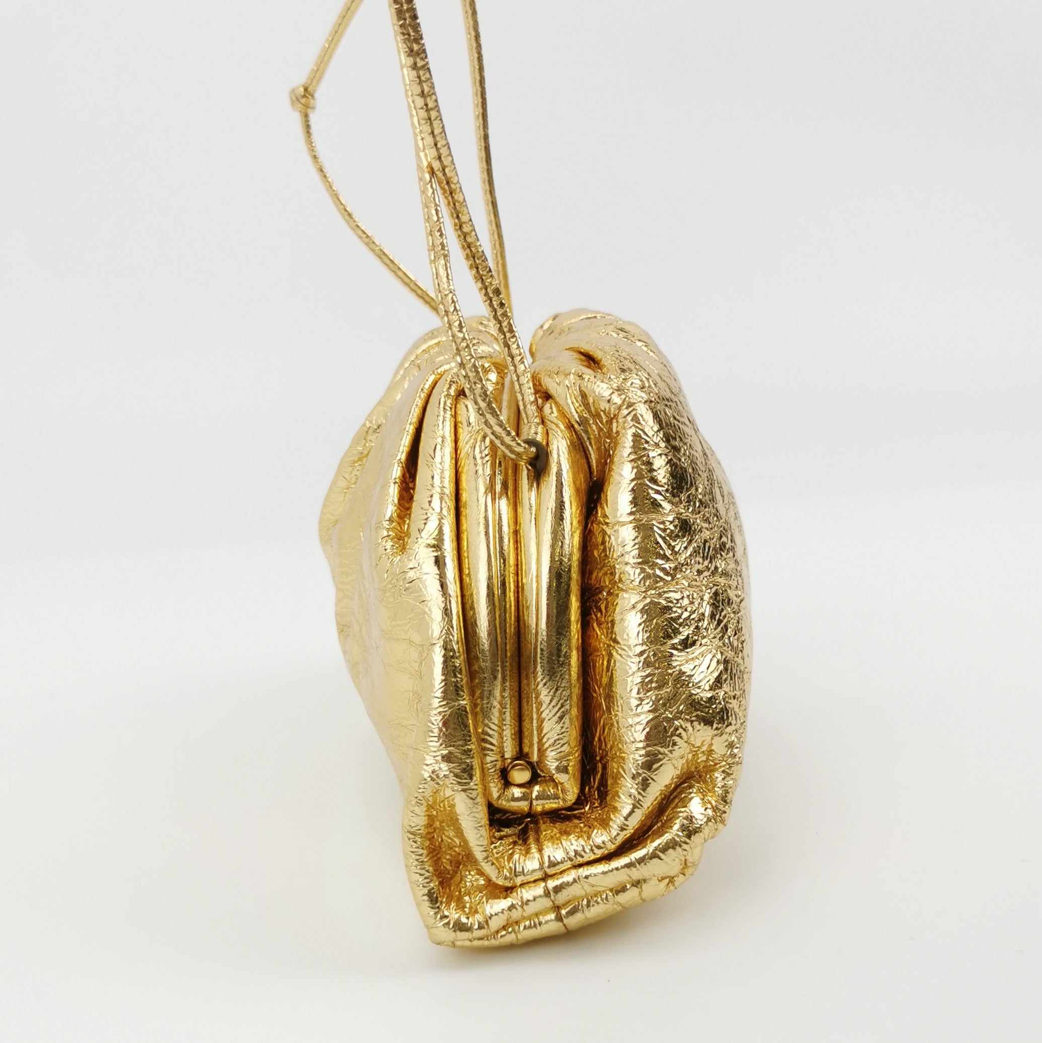 Bottega Veneta Pouch Mini Gold Lambskin Leather Crossbody Bag