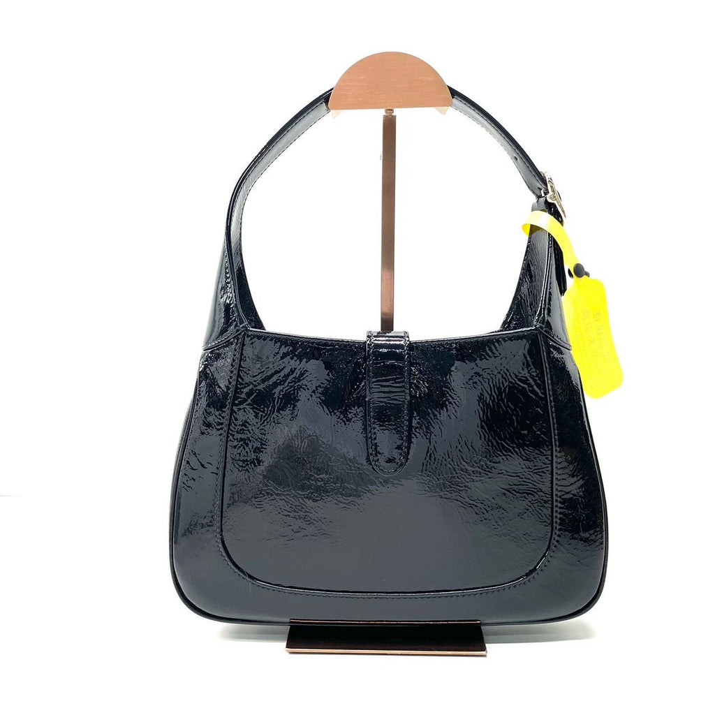 Gucci Jackie 1961 Small Black Patent Leather Shoulder Bag S24