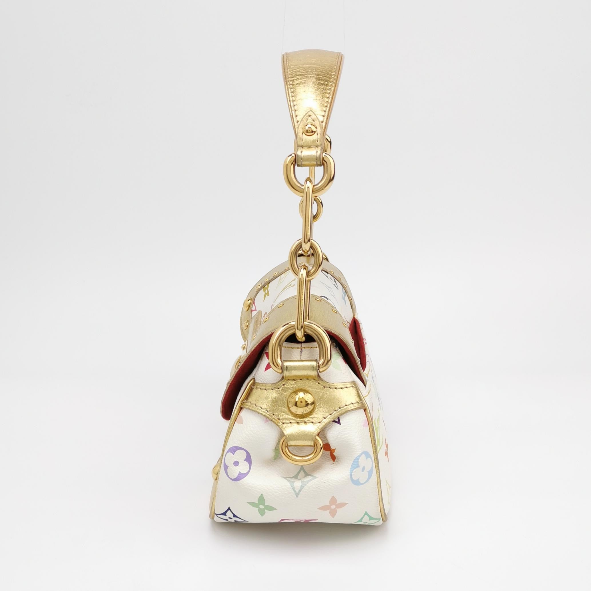 Louis Vuitton x Takashi Murakami Marilyn Small White Multicolor Gold Leather