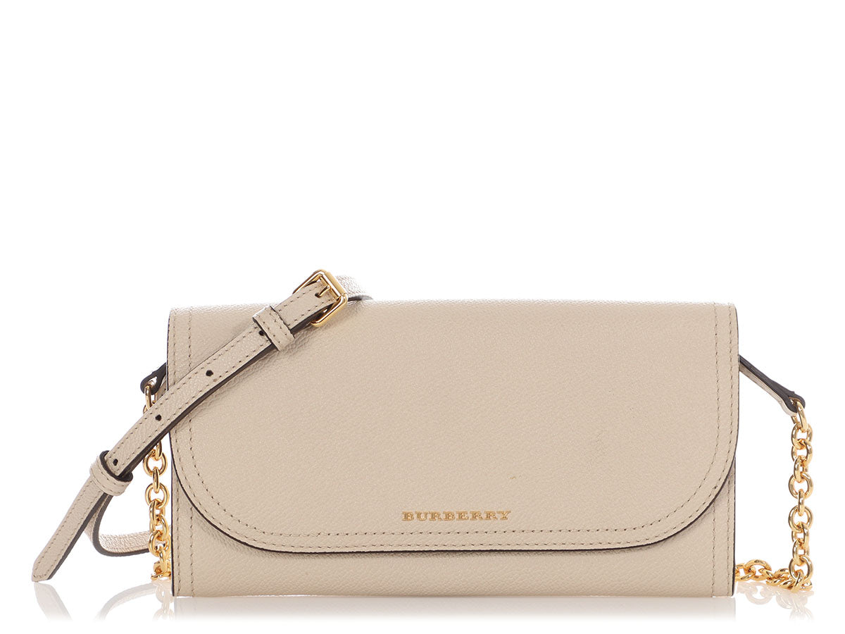 Burberry Cream Leather Clutch