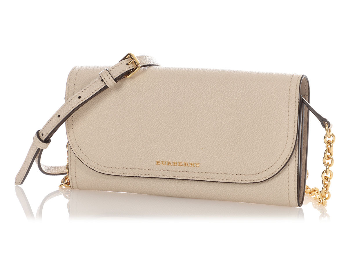Burberry Cream Leather Clutch