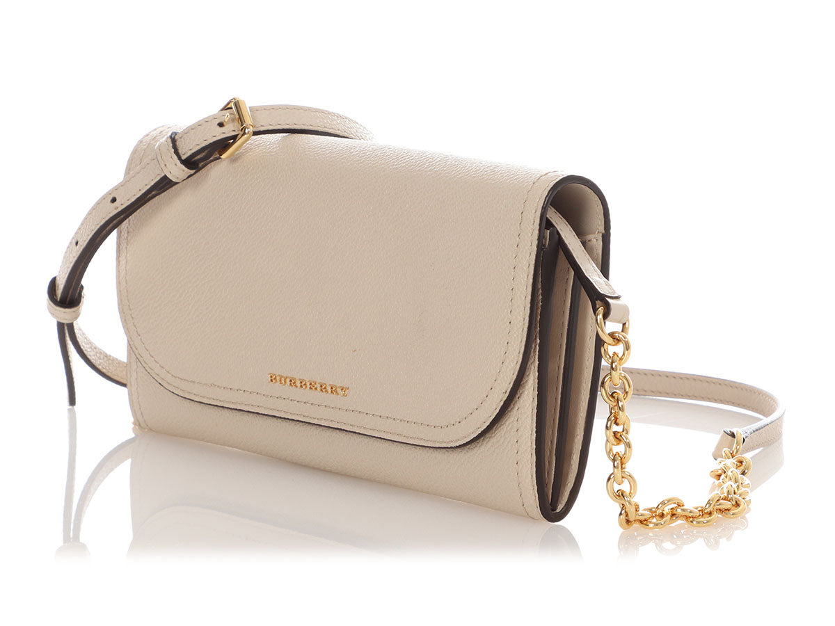 Burberry Cream Leather Clutch