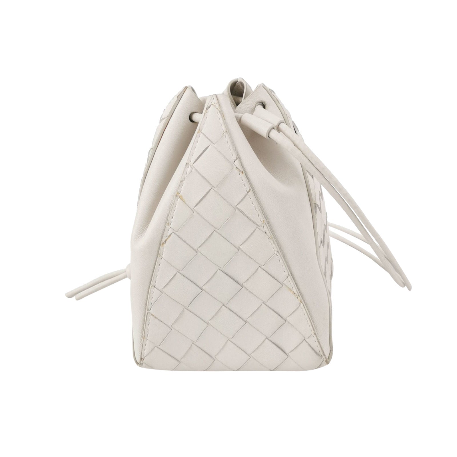 Bottega Veneta White Intrecciato The Mini Knot Shoulder Bag