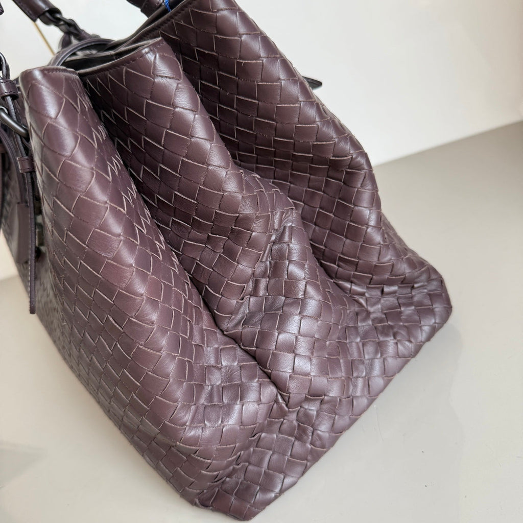 Bottega Veneta Roma Large Intrecciato Nappa Leather Dark Brown 35cm