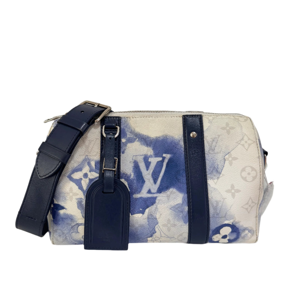 Louis Vuitton Keepall XS Blue Watercolor Leather and PU Crossbody Bag