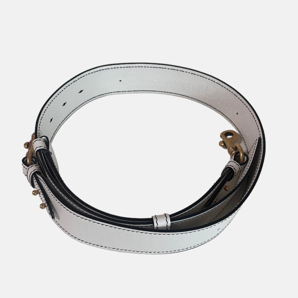 Dior Strap Leather White with Gold-tone Hardware