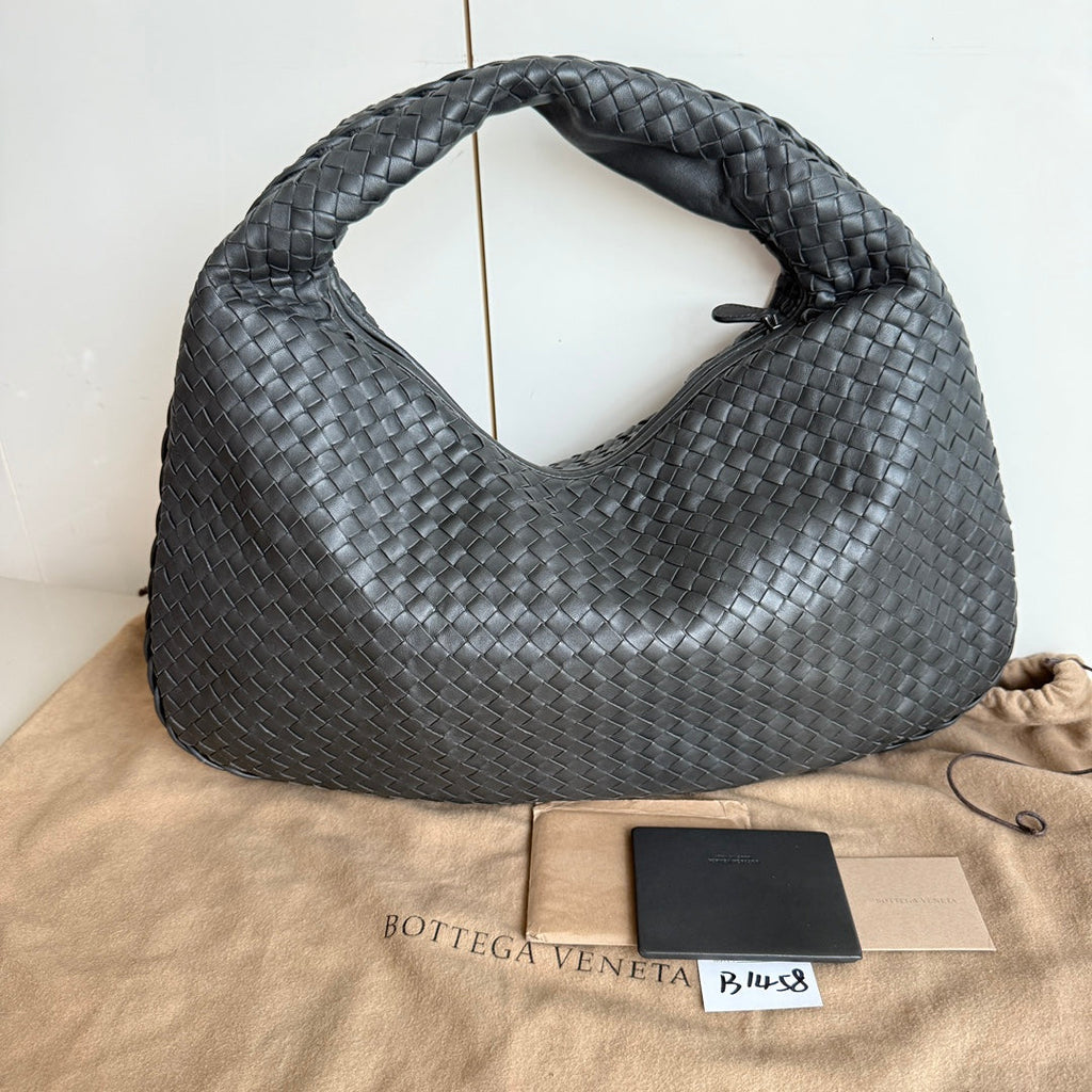 Bottega Veneta Hobo Bag Lambskin leather Dark Grey Large 47cm