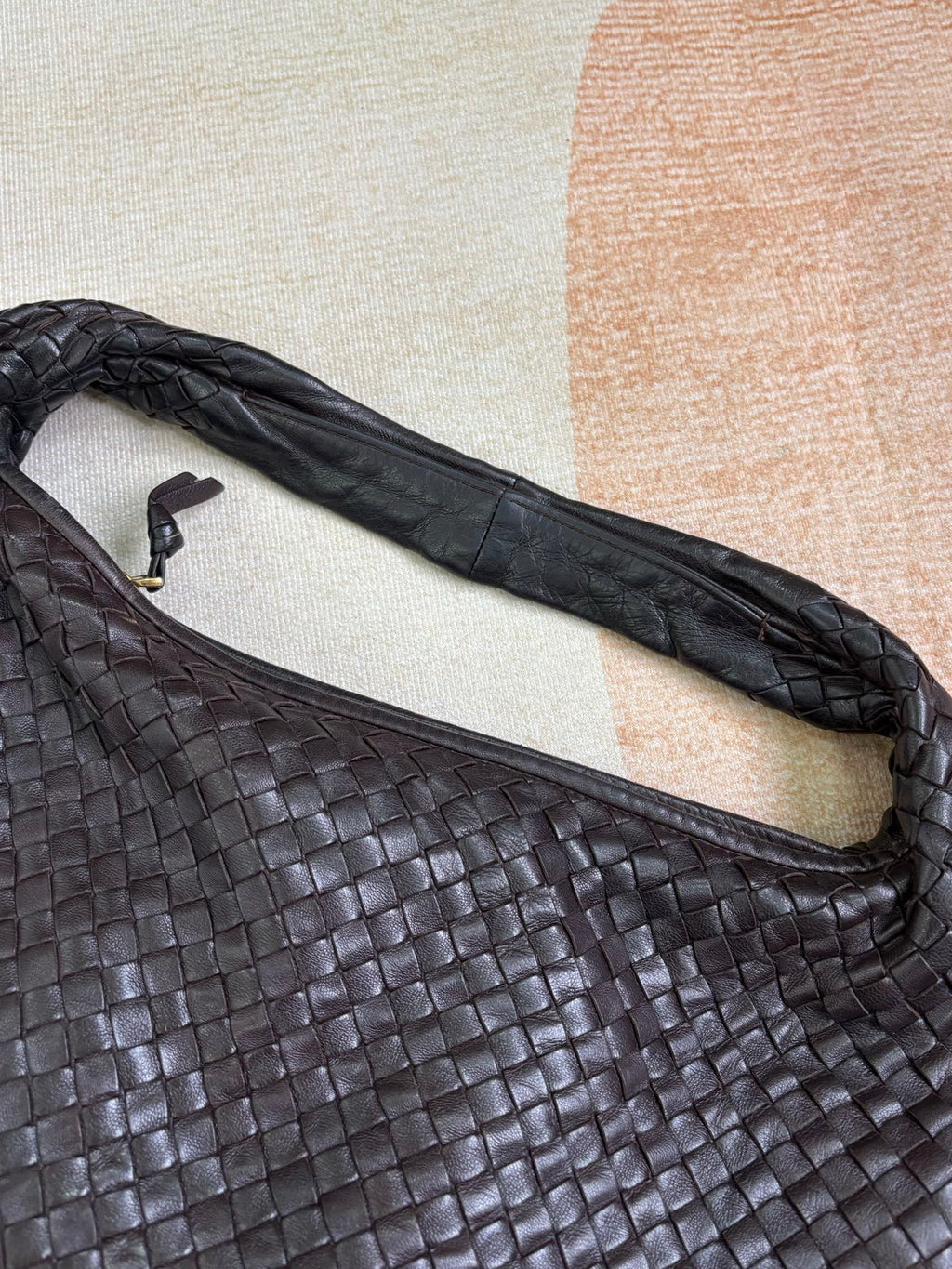Bottega Veneta Veneta Hobo Dark Chocolate Brown Intreciatto Leather Bag Large 47cm