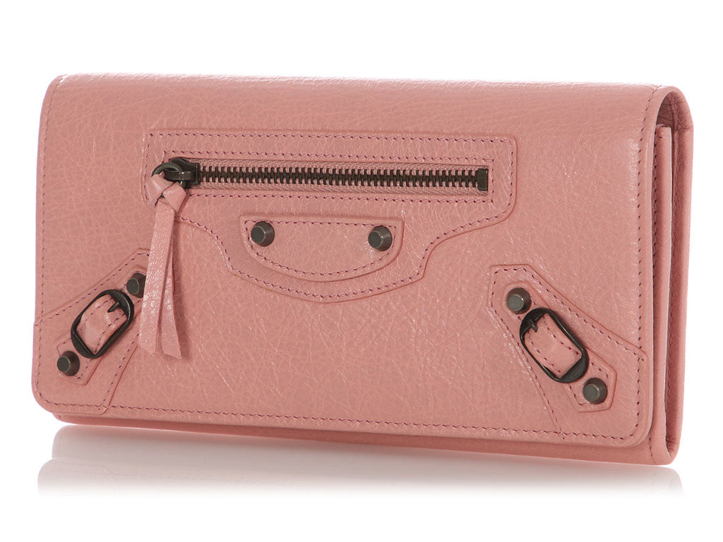 Balenciaga Rose Peche Continental Wallet