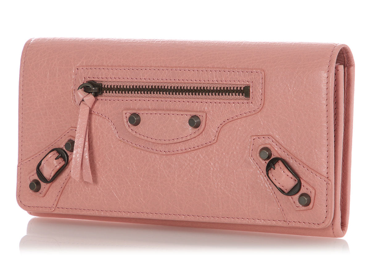 Balenciaga Rose Peche Continental Wallet
