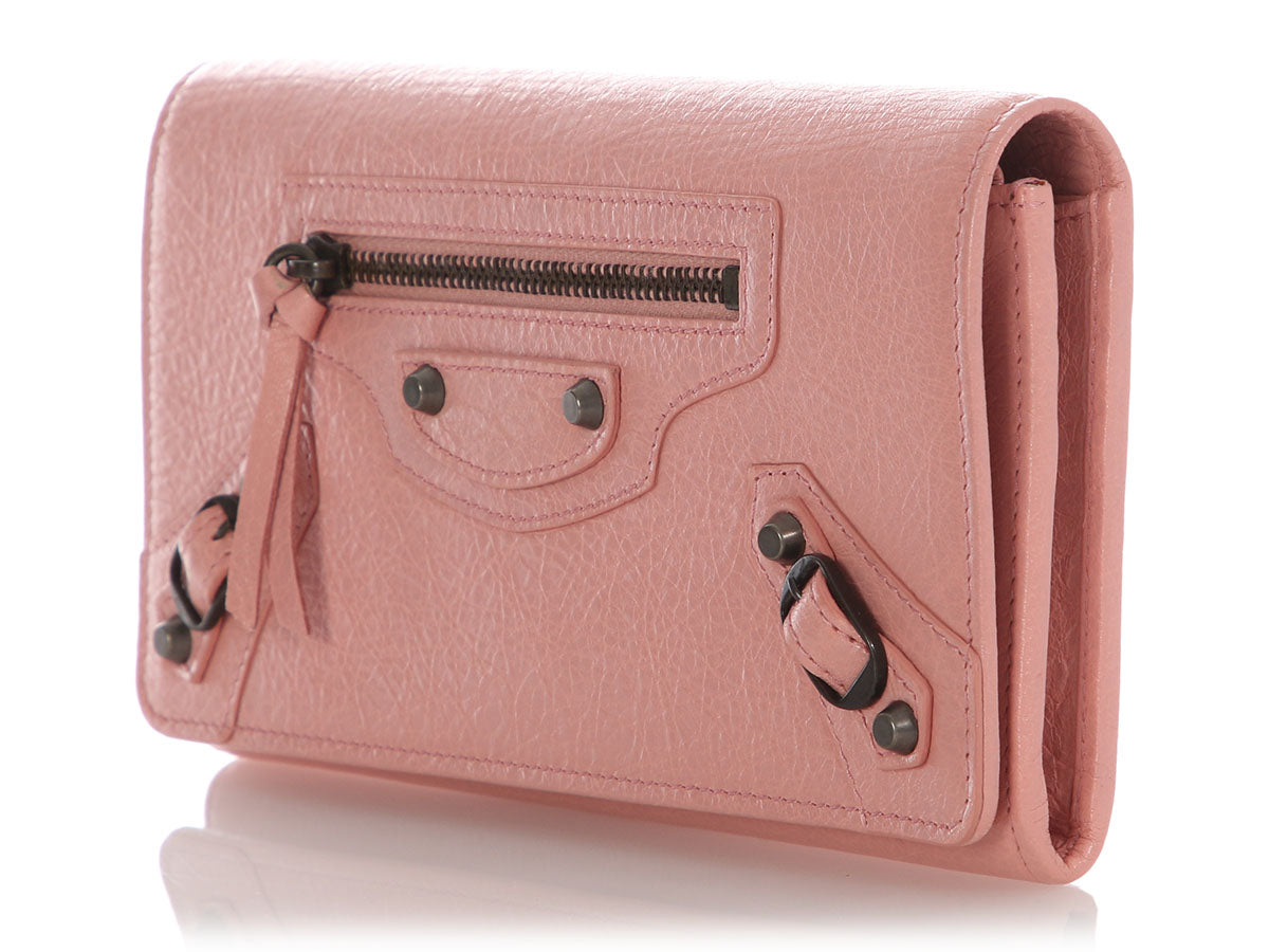 Balenciaga Rose Peche Continental Wallet