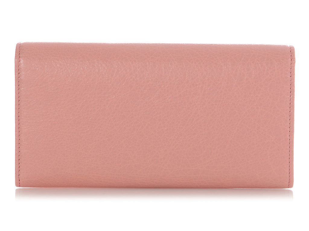 Balenciaga Rose Peche Continental Wallet