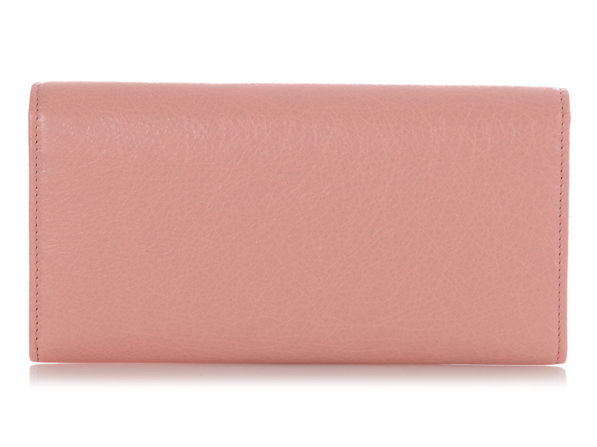 Balenciaga Rose Peche Continental Wallet