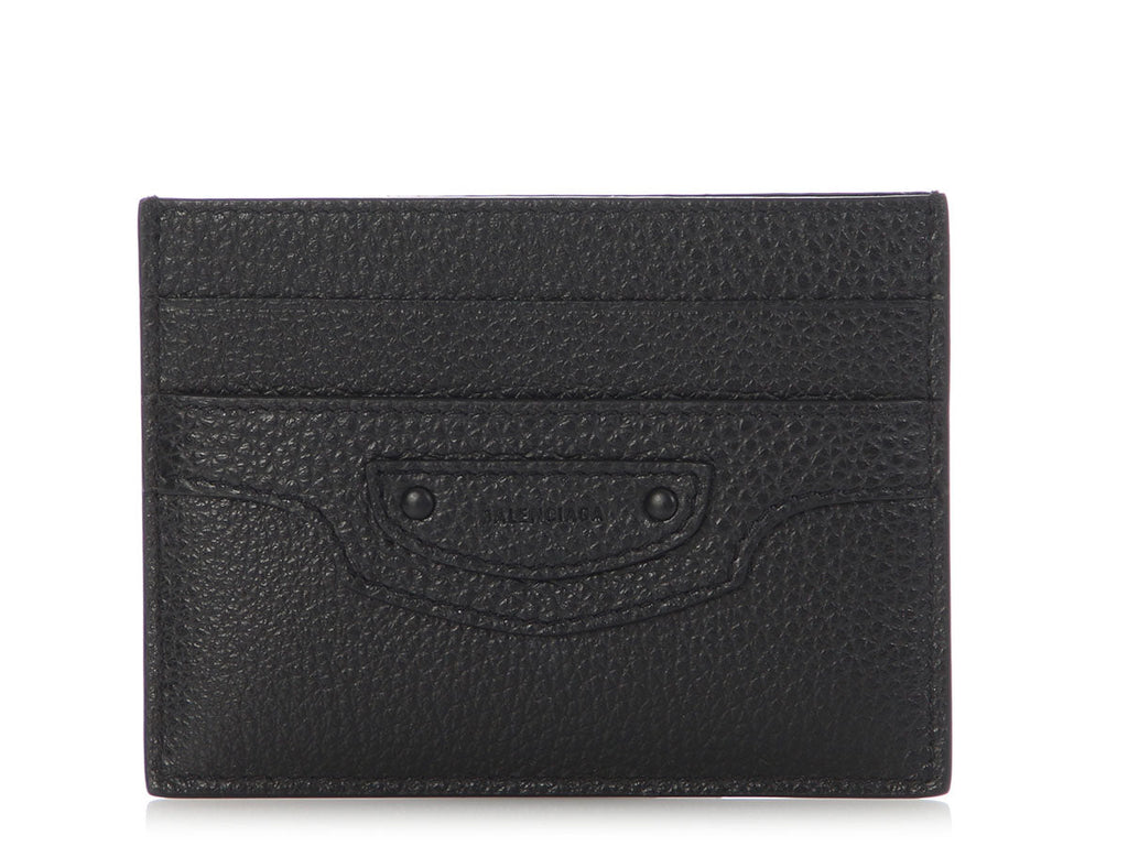 Balenciaga Black Grained Calfskin Neo Classic Card Case