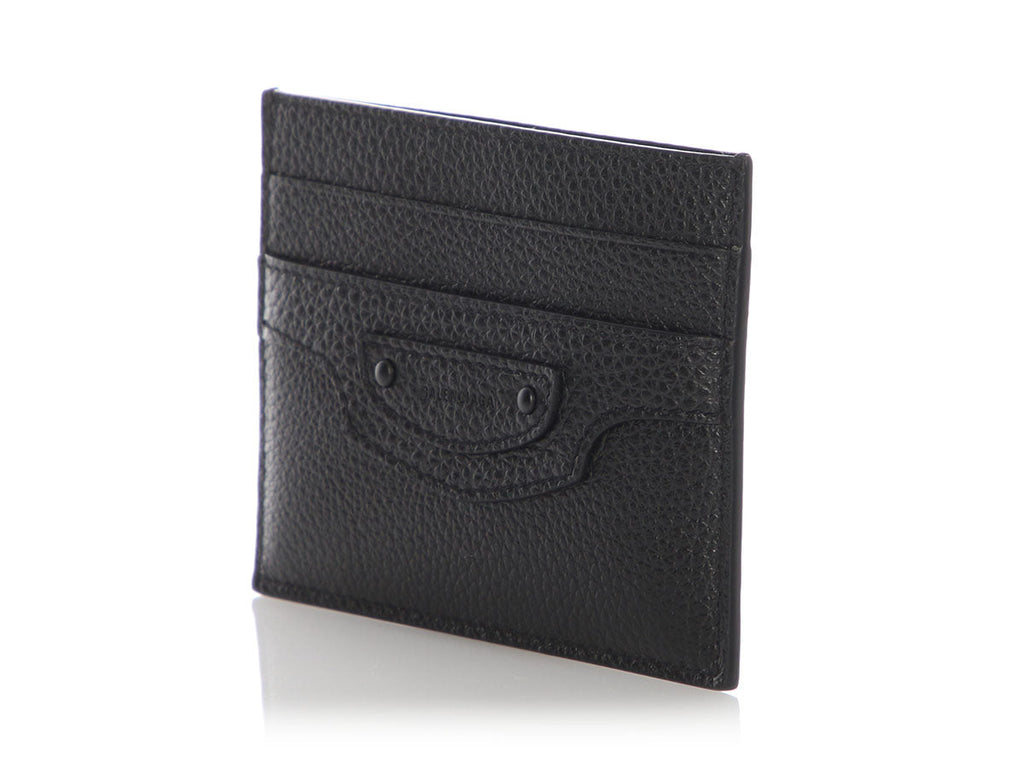 Balenciaga Black Grained Calfskin Neo Classic Card Case