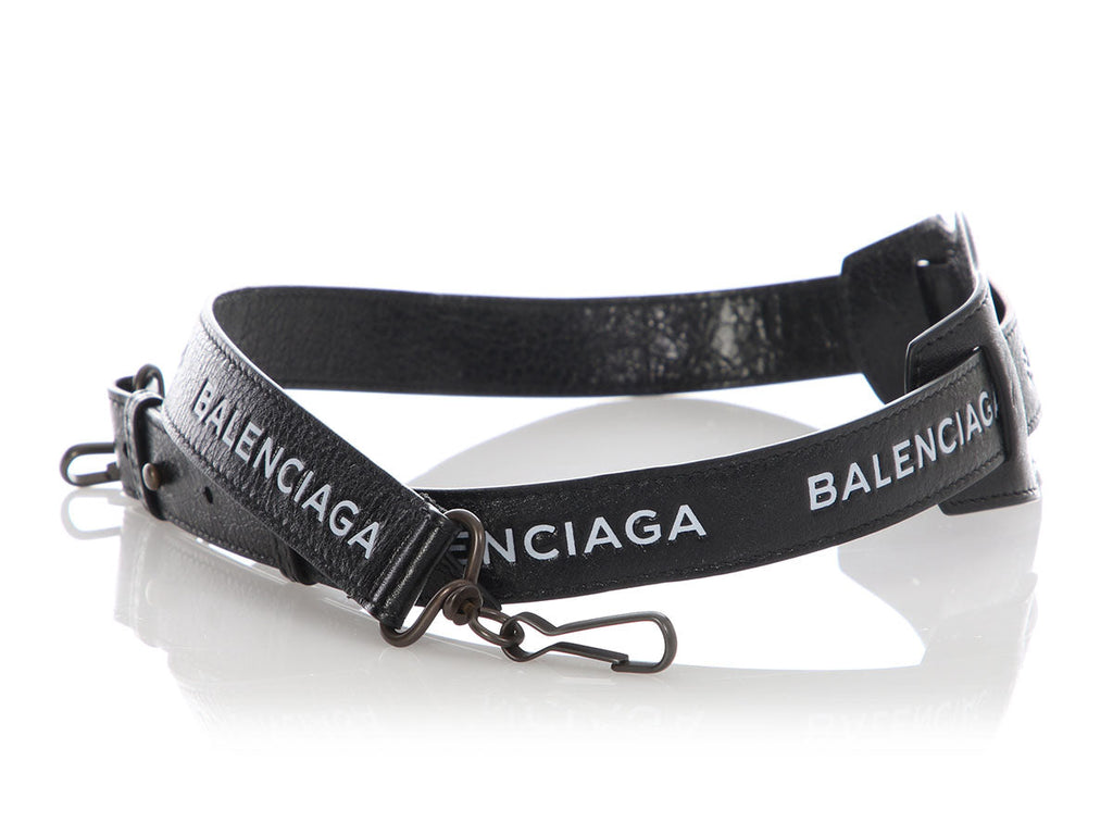Balenciaga Black Logo Shoulder Strap