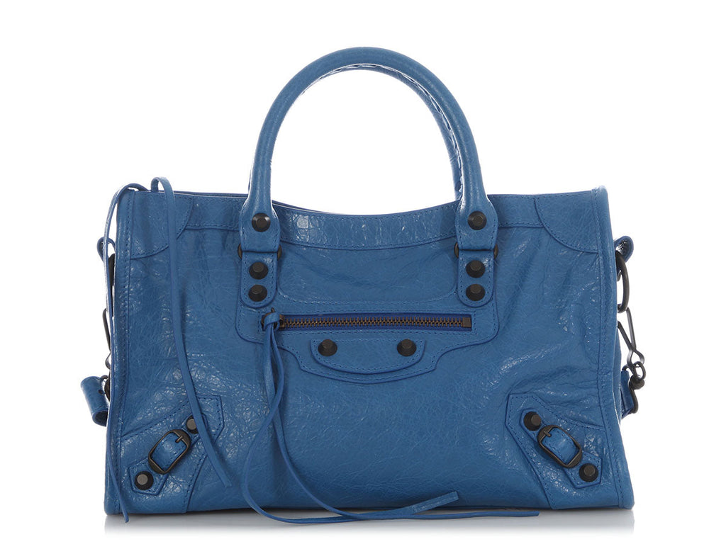 Balenciaga Small Denim Blue Leather Le City