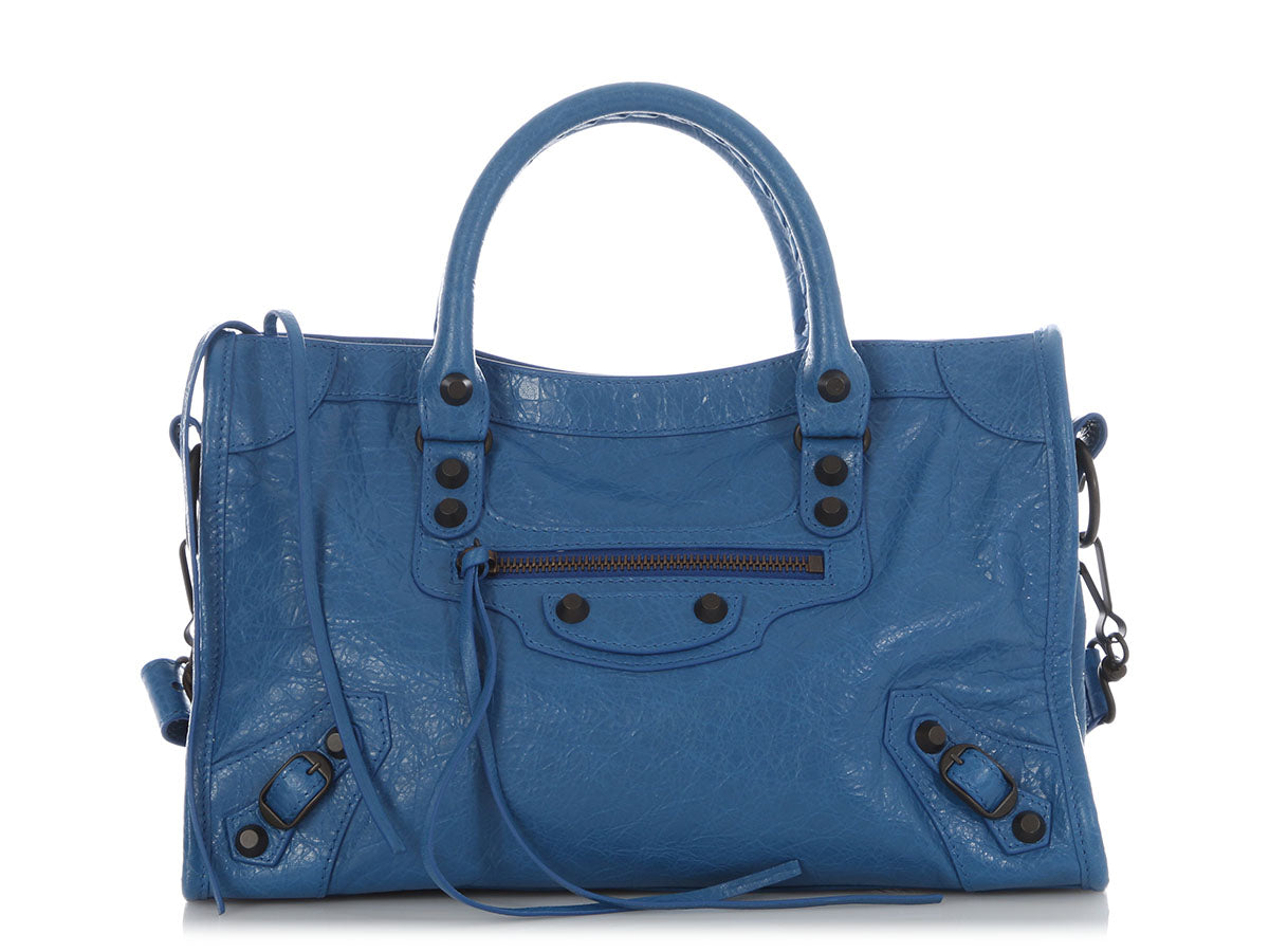 Balenciaga Small Denim Blue Leather Le City