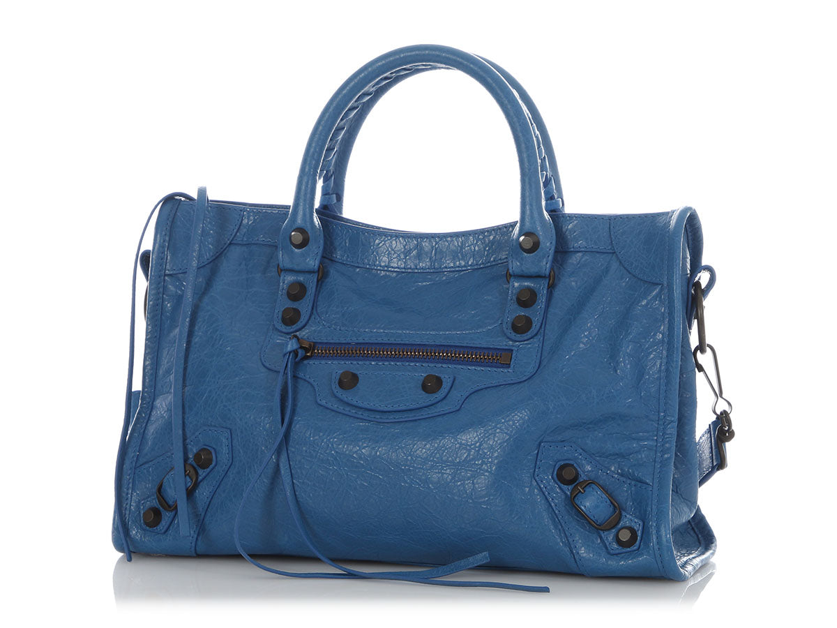 Balenciaga Small Denim Blue Leather Le City