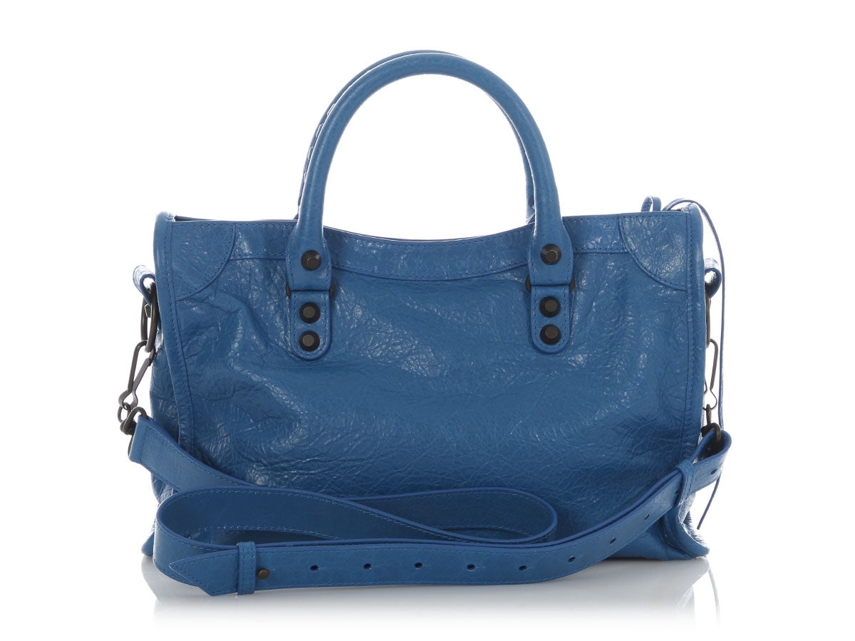 Balenciaga Small Denim Blue Leather Le City
