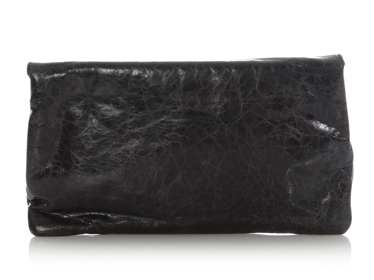 Balenciaga Black Agneau Giant 21 Envelope Clutch