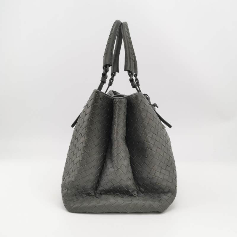 Bottega Veneta Roma Large Intrecciato Nappa Leather Grey 35cm