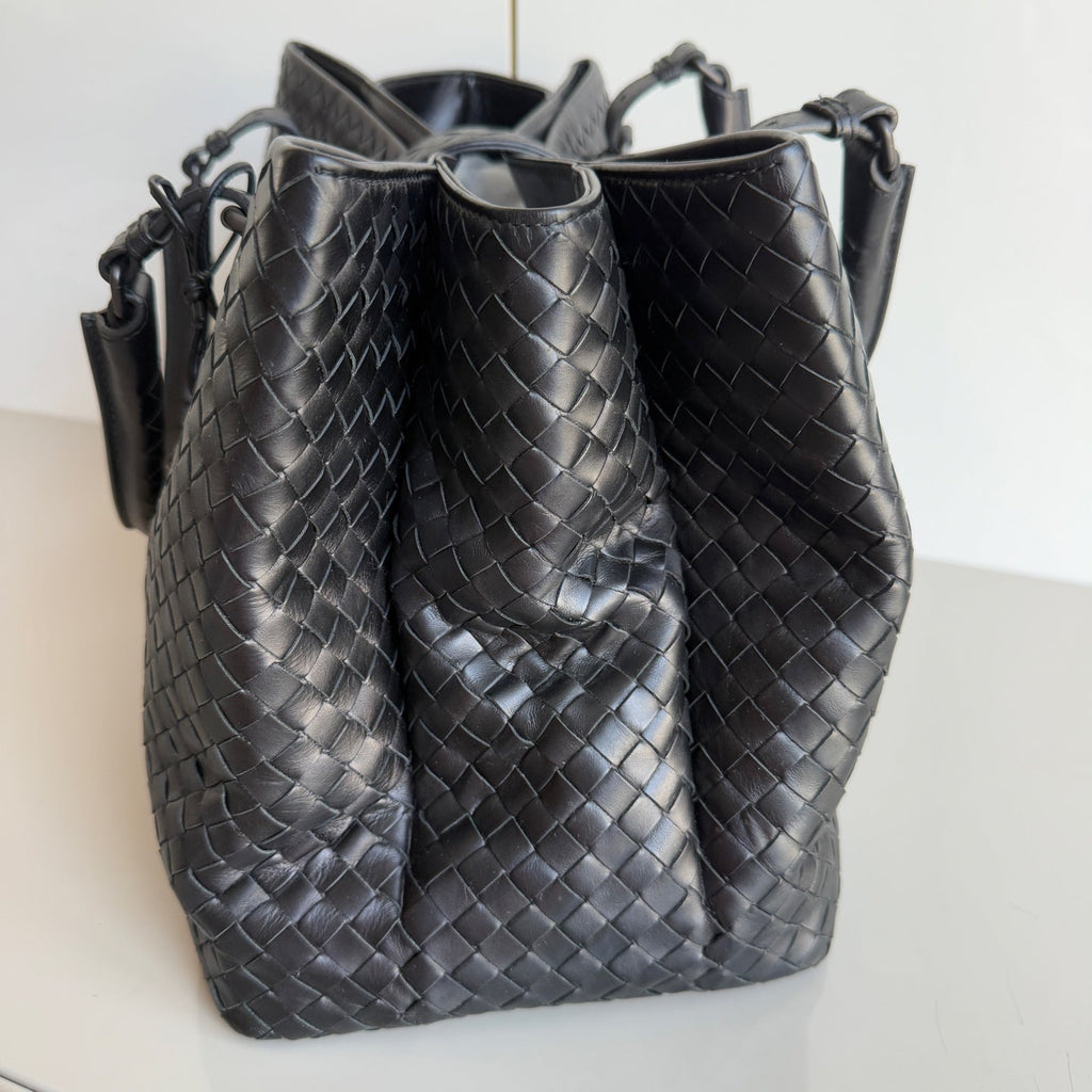 Bottega Veneta Roma Large Intrecciato Nappa Leather Black 35cm