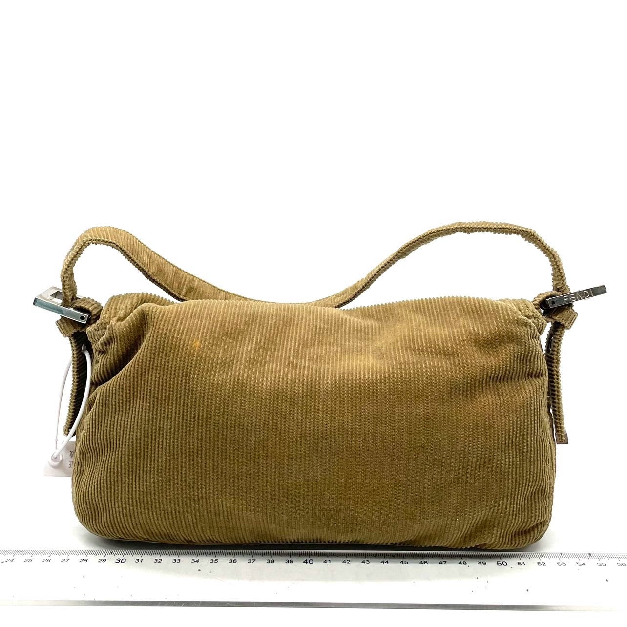 FENDI Baguette Vintage Corduroy Beige Brown Shoulder Bag