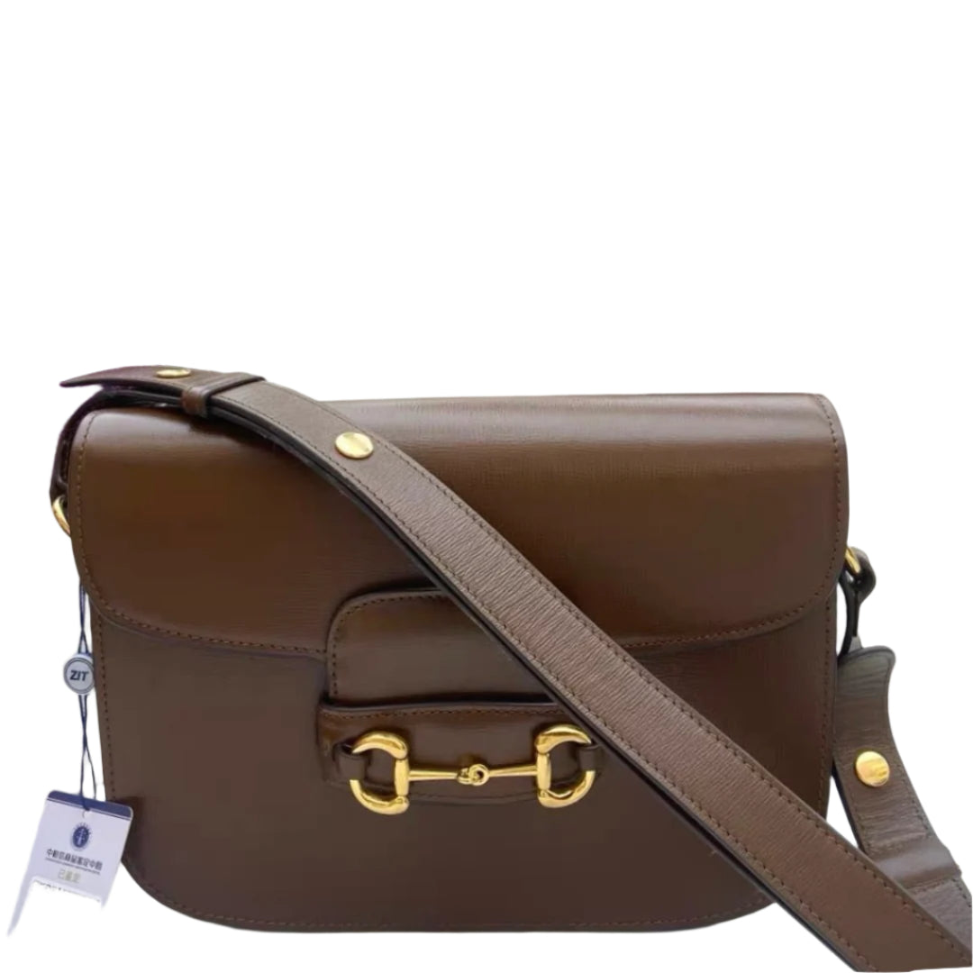 Gucci 1955 Horsebit Shoulder Bag Caramel Brown Small Leather