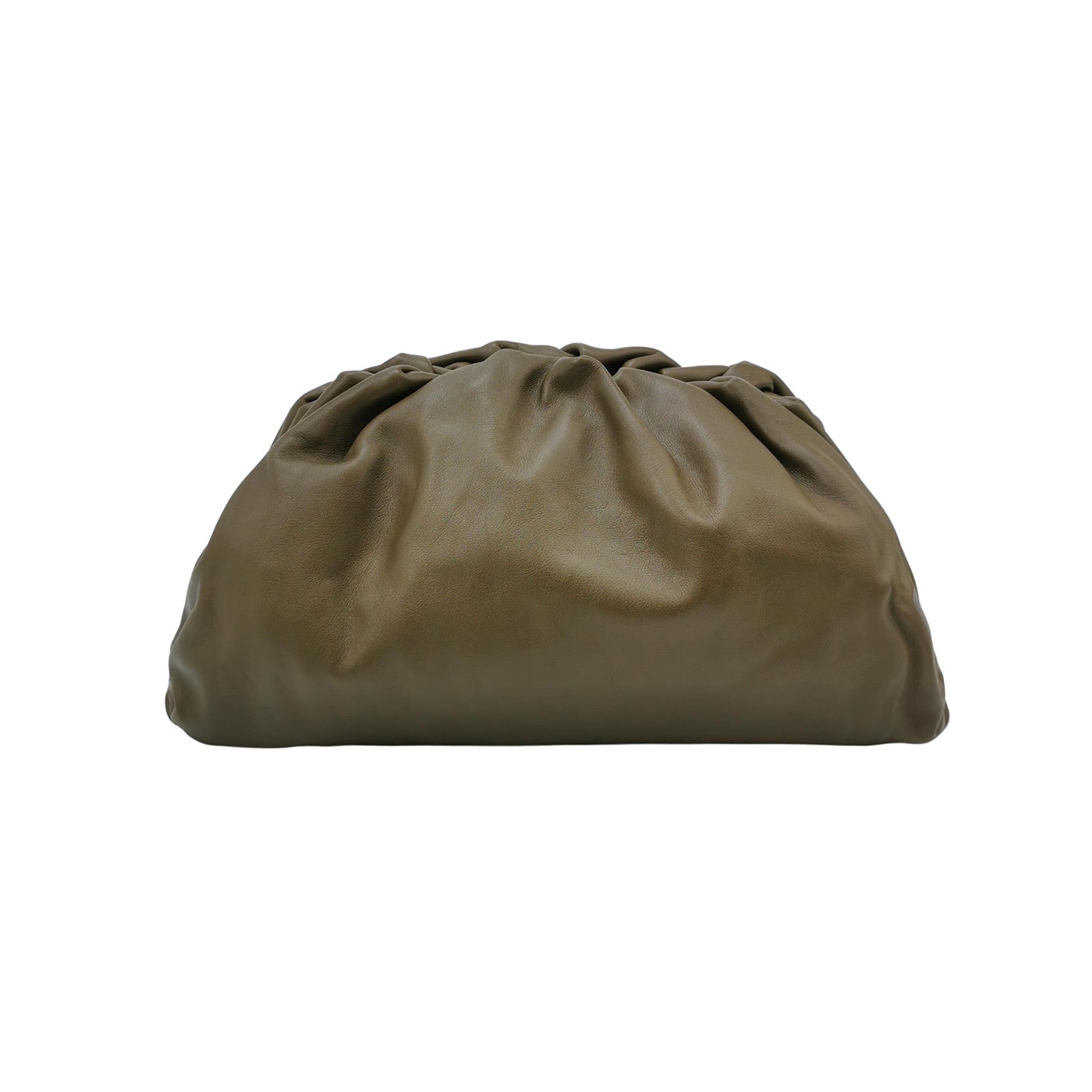 Bottega Veneta Pouch Calfskin Leather Dark Green Large