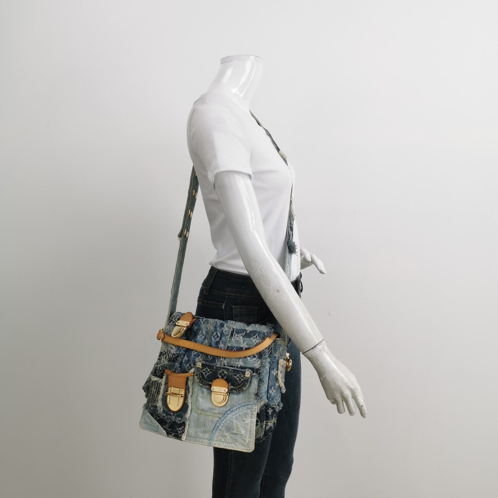 Louis Vuitton Postie Patchwork Monogram Denim Blue Messenger Bag