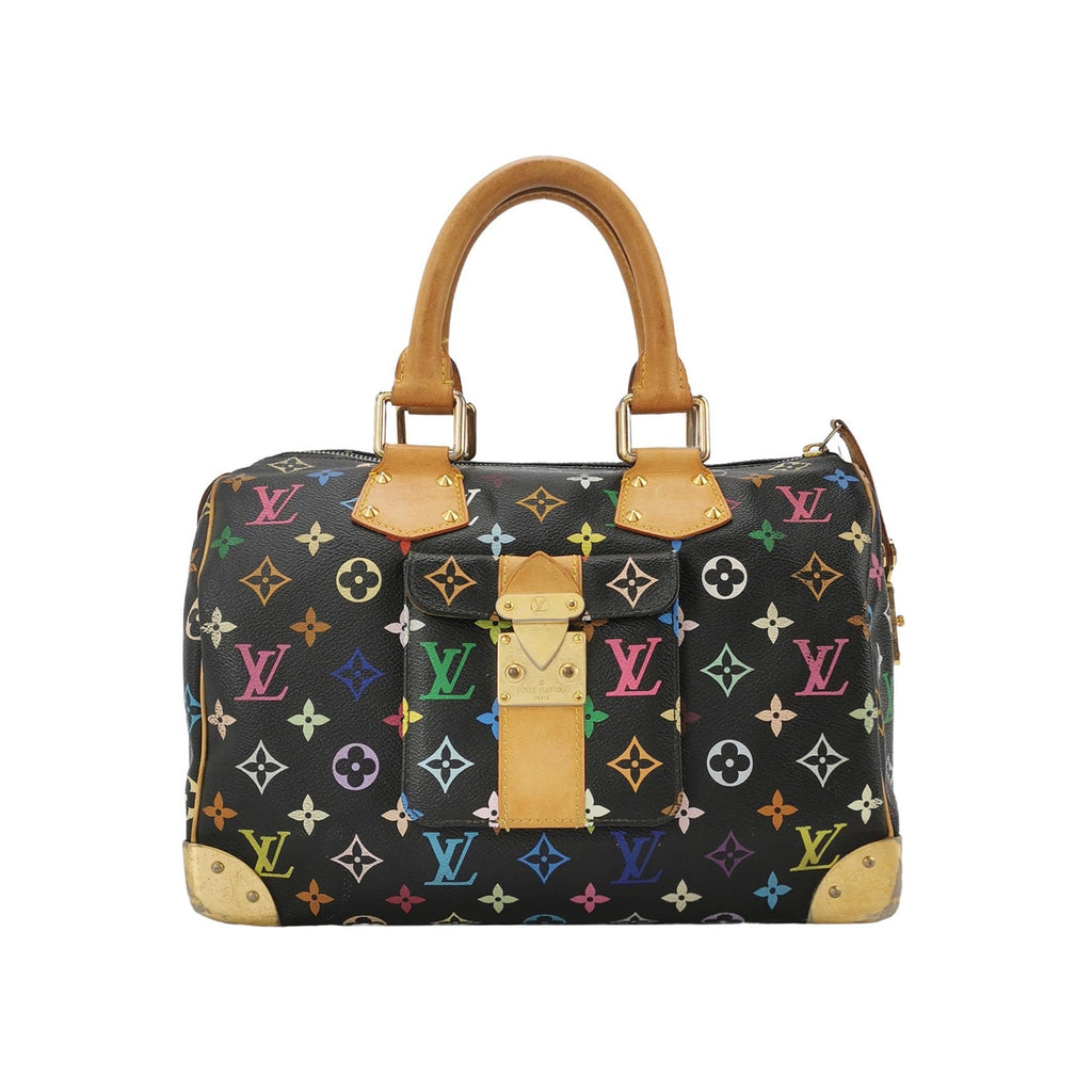 Louis Vuitton x Takashi Murakami Speedy 30 Lock Black Multicolor