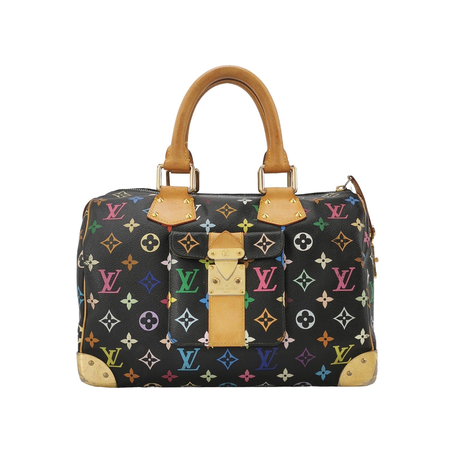 Louis Vuitton x Takashi Murakami Speedy 30 Lock Black Multicolor