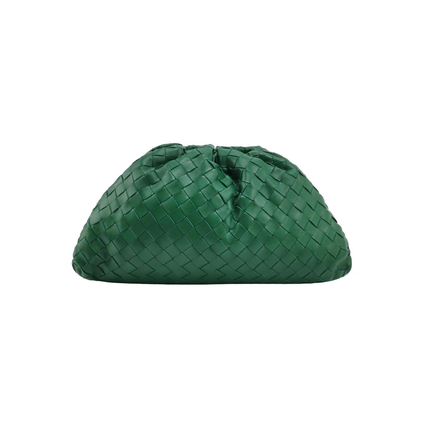 Bottega Veneta Pouch Large Intrecciato Green Calfskin Leather Clutch
