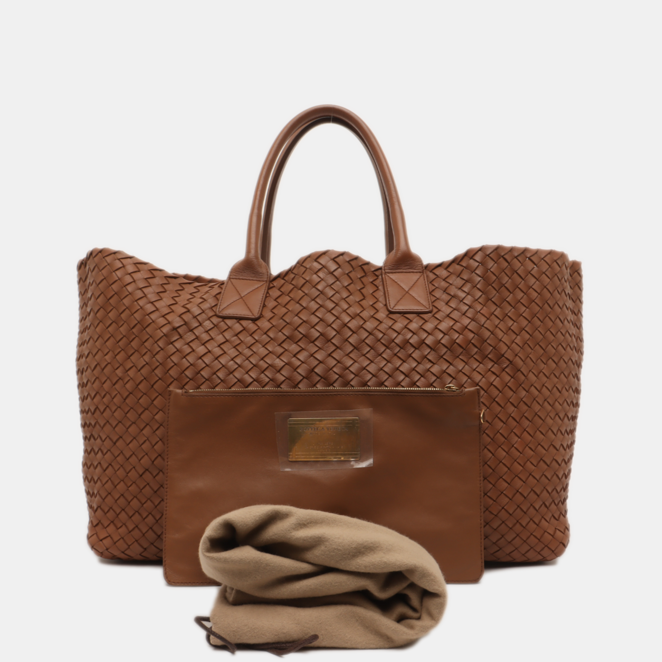 Bottega Veneta Cabat Large Intreccio Leather Tote Bag Milk Chocolate Brown 43cm